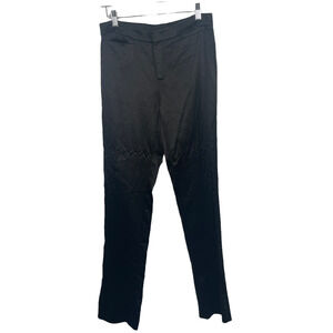 Ralph Lauren Black Label Acetate Satin Black Dress Pants Mid Rise Womens 4
